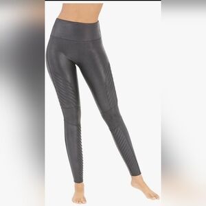 Spanx Faux Leather Moto Black Legging